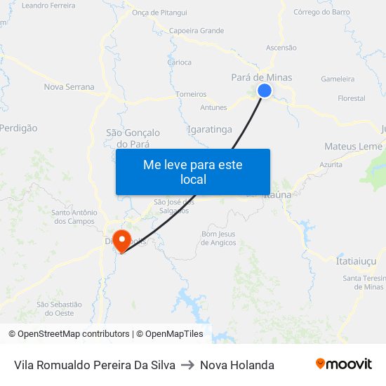 Vila Romualdo Pereira Da Silva to Nova Holanda map