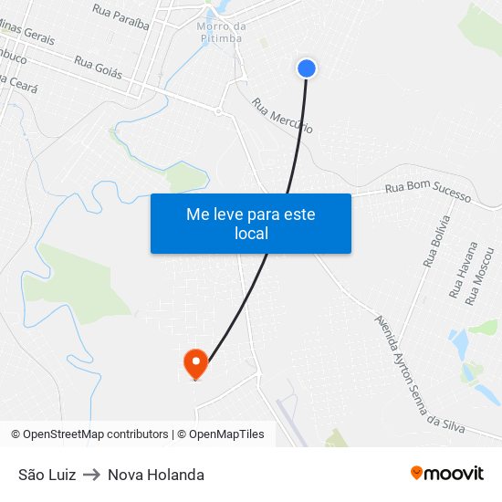 São Luiz to Nova Holanda map