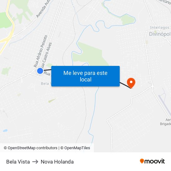 Bela Vista to Nova Holanda map