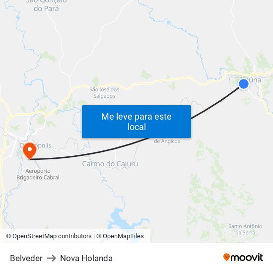 Belveder to Nova Holanda map
