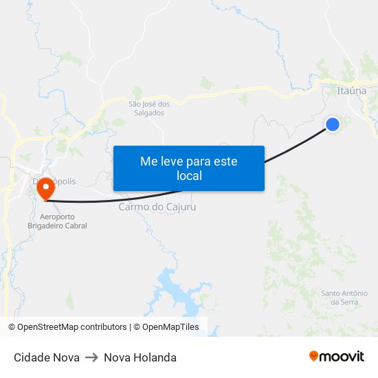 Cidade Nova to Nova Holanda map