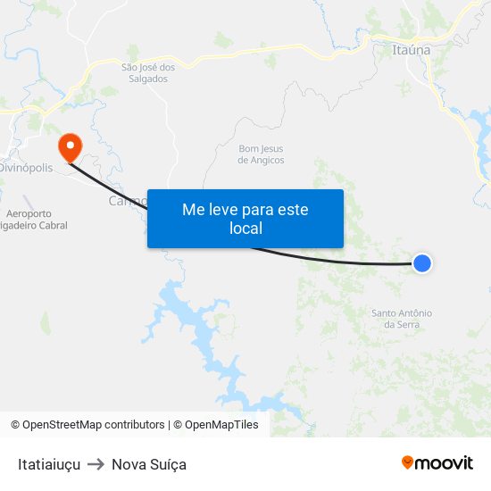 Itatiaiuçu to Nova Suíça map
