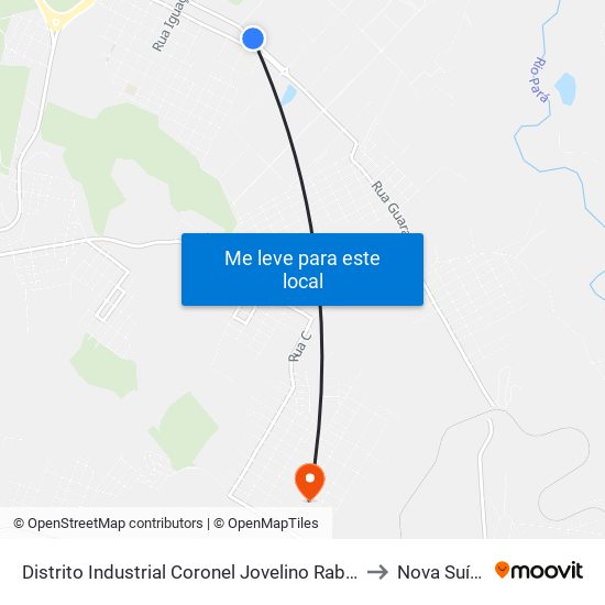 Distrito Industrial Coronel Jovelino Rabelo to Nova Suíça map