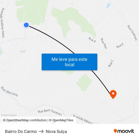 Bairro Do Carmo to Nova Suíça map