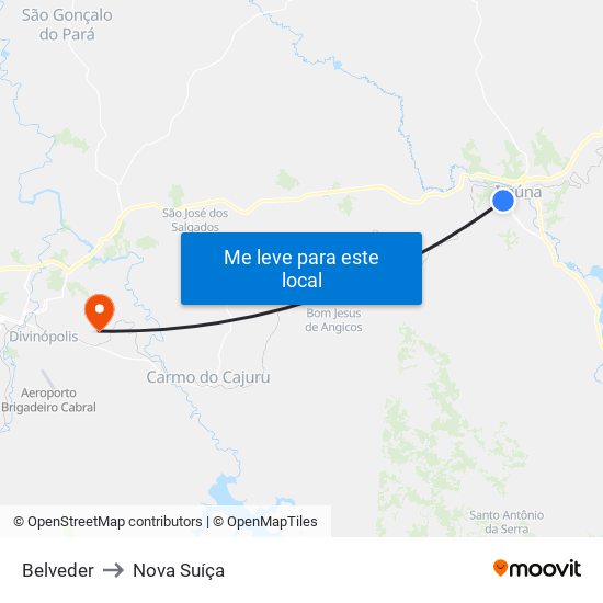 Belveder to Nova Suíça map