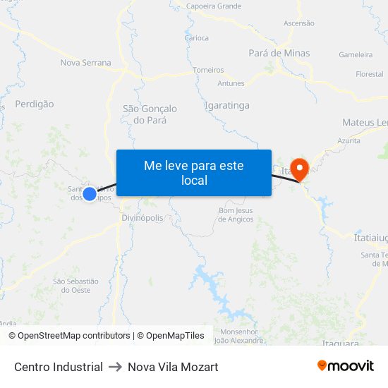 Centro Industrial to Nova Vila Mozart map