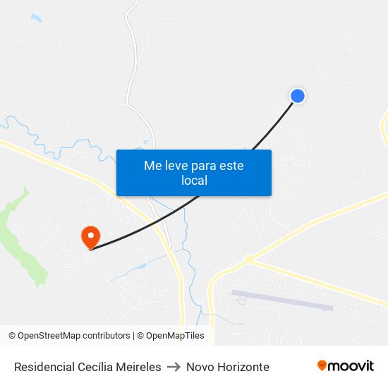 Residencial Cecília Meireles to Novo Horizonte map