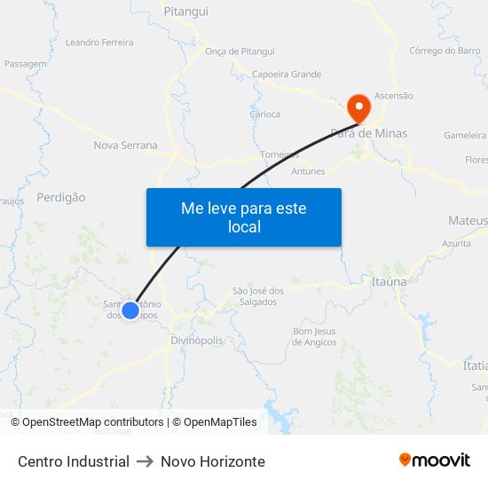 Centro Industrial to Novo Horizonte map