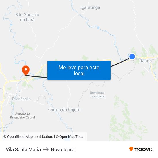 Vila Santa Maria to Novo Icaraí map