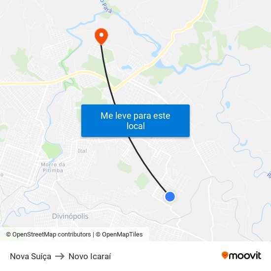 Nova Suíça to Novo Icaraí map