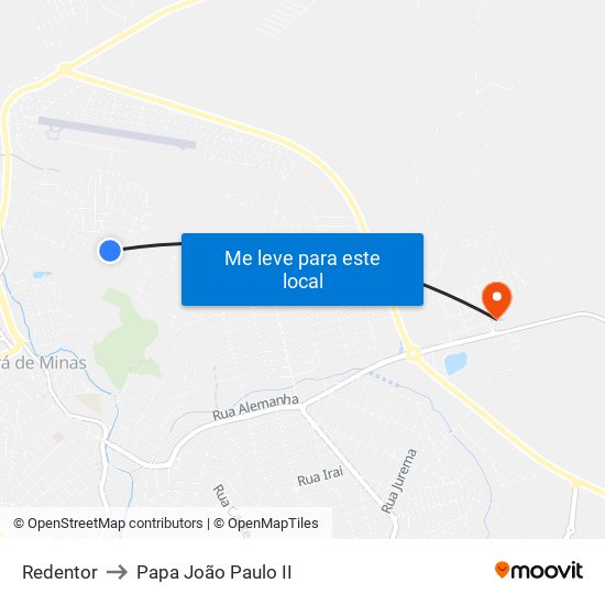 Redentor to Papa João Paulo II map