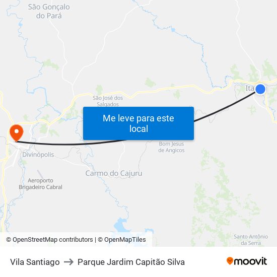 Vila Santiago to Parque Jardim Capitão Silva map