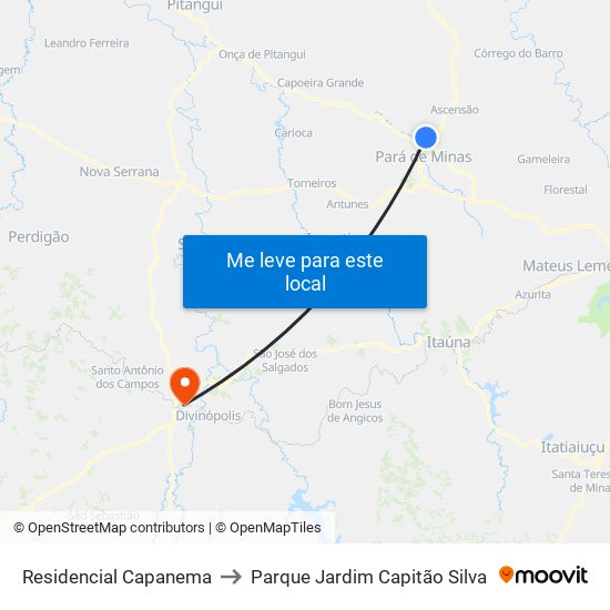 Residencial Capanema to Parque Jardim Capitão Silva map
