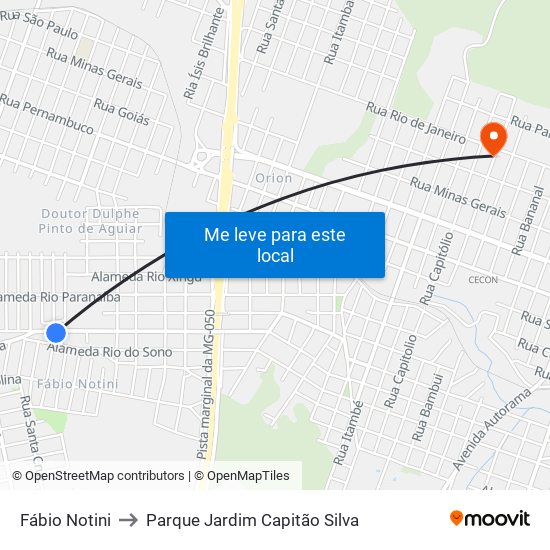 Fábio Notini to Parque Jardim Capitão Silva map