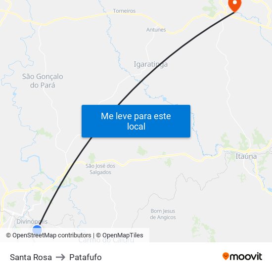 Santa Rosa to Patafufo map