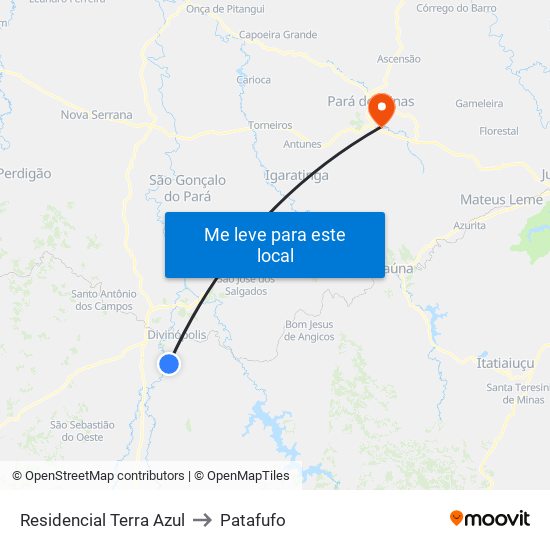Residencial Terra Azul to Patafufo map
