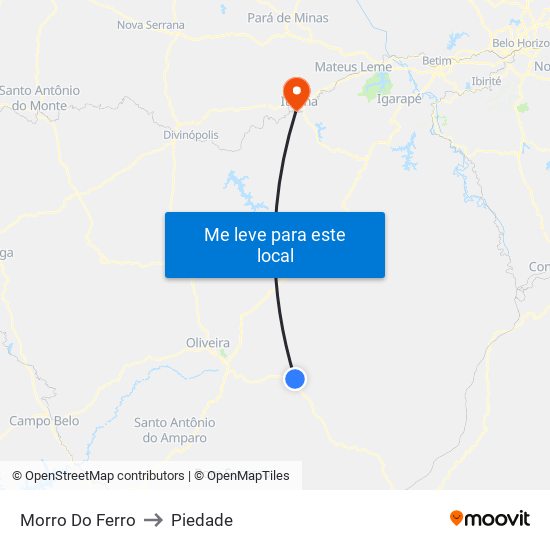 Morro Do Ferro to Piedade map