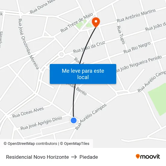 Residencial Novo Horizonte to Piedade map