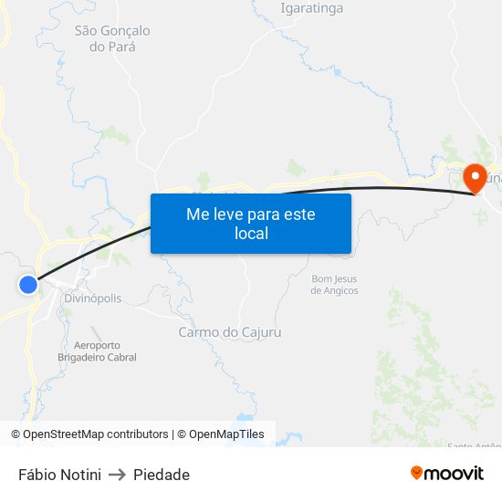 Fábio Notini to Piedade map