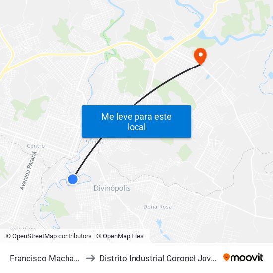 Francisco Machado Filho to Distrito Industrial Coronel Jovelino Rabelo map