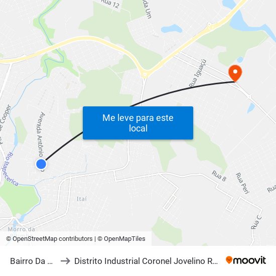 Bairro Da Luz to Distrito Industrial Coronel Jovelino Rabelo map