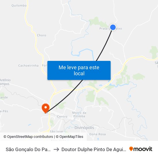 São Gonçalo Do Pará to Doutor Dulphe Pinto De Aguiar map