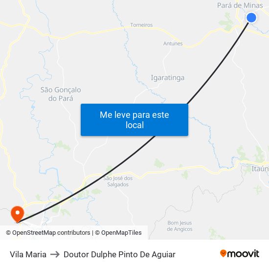 Vila Maria to Doutor Dulphe Pinto De Aguiar map