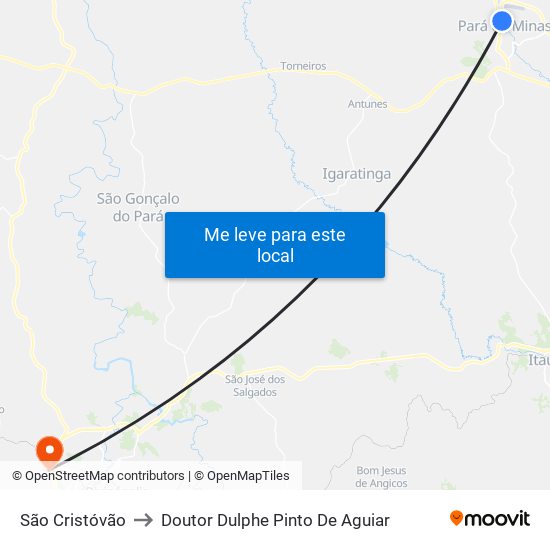 São Cristóvão to Doutor Dulphe Pinto De Aguiar map