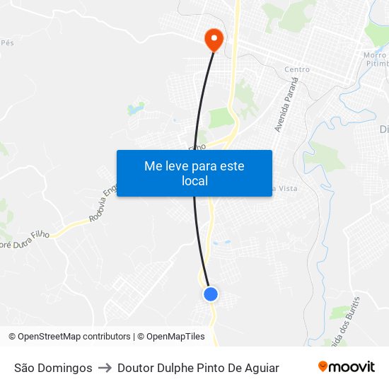 São Domingos to Doutor Dulphe Pinto De Aguiar map