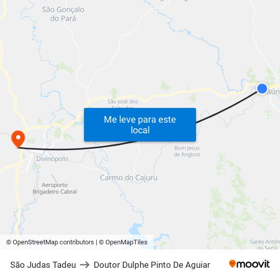 São Judas Tadeu to Doutor Dulphe Pinto De Aguiar map