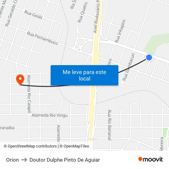 Orion to Doutor Dulphe Pinto De Aguiar map