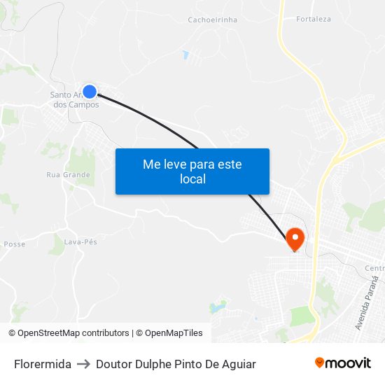 Florermida to Doutor Dulphe Pinto De Aguiar map