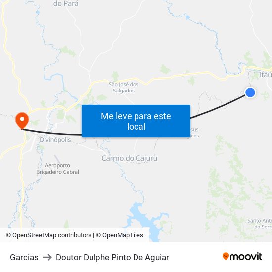 Garcias to Doutor Dulphe Pinto De Aguiar map