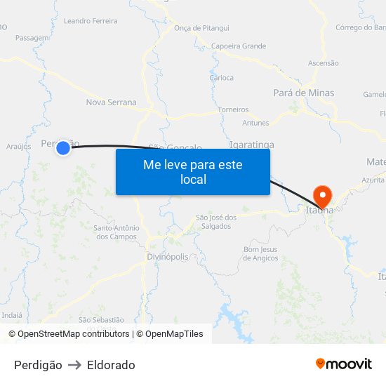 Perdigão to Eldorado map
