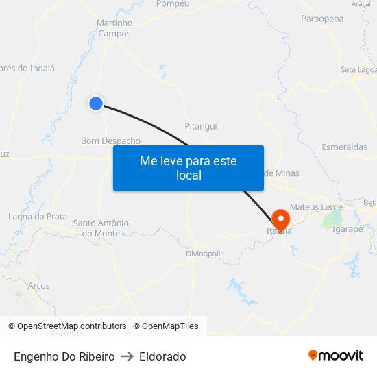 Engenho Do Ribeiro to Eldorado map