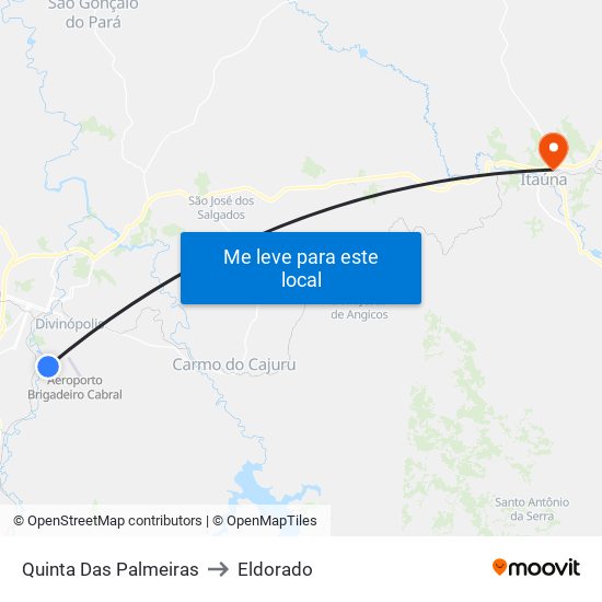 Quinta Das Palmeiras to Eldorado map