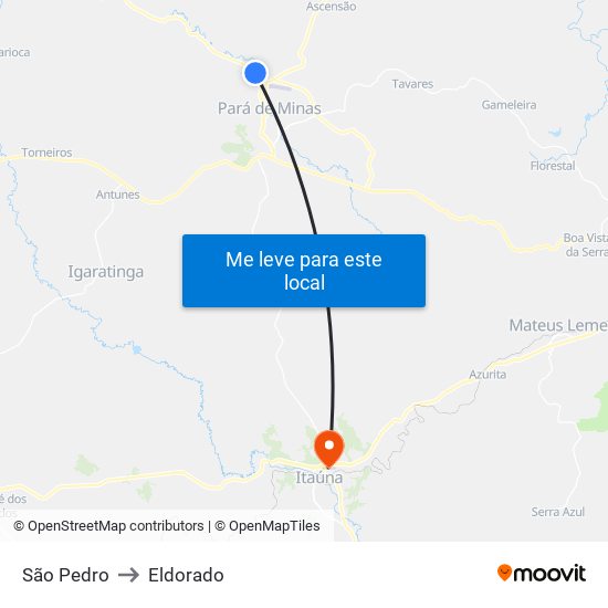 São Pedro to Eldorado map