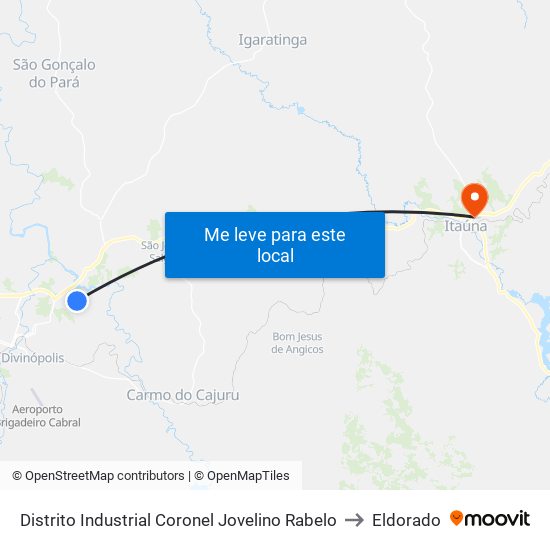 Distrito Industrial Coronel Jovelino Rabelo to Eldorado map