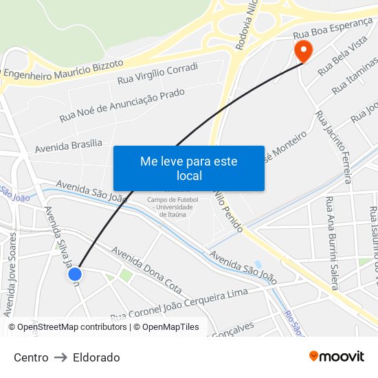 Centro to Eldorado map