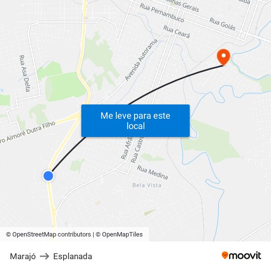 Marajó to Esplanada map