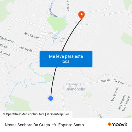 Nossa Senhora Da Graça to Espírito Santo map