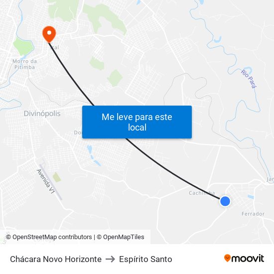 Chácara Novo Horizonte to Espírito Santo map