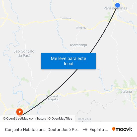 Conjunto Habitacional Doutor José Pereira Campos to Espírito Santo map