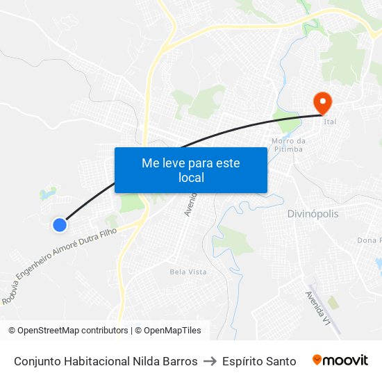 Conjunto Habitacional Nilda Barros to Espírito Santo map
