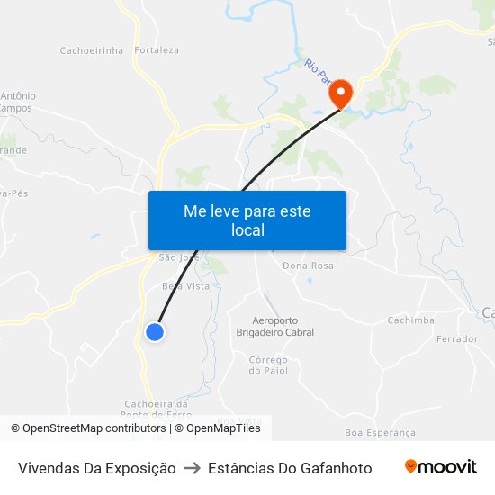 Vivendas Da Exposição to Estâncias Do Gafanhoto map