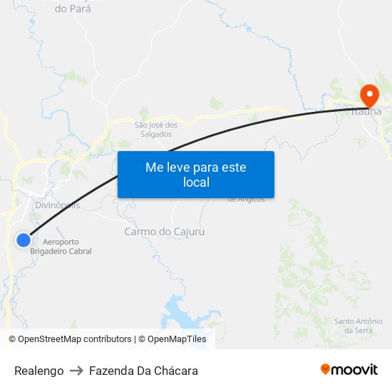 Realengo to Fazenda Da Chácara map