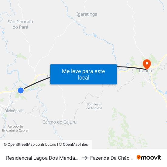 Residencial Lagoa Dos Mandarins to Fazenda Da Chácara map