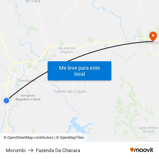 Morumbi to Fazenda Da Chácara map