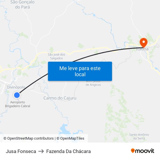 Jusa Fonseca to Fazenda Da Chácara map