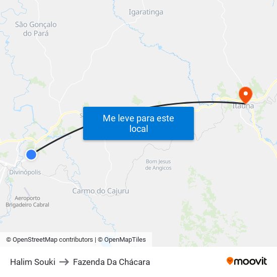 Halim Souki to Fazenda Da Chácara map